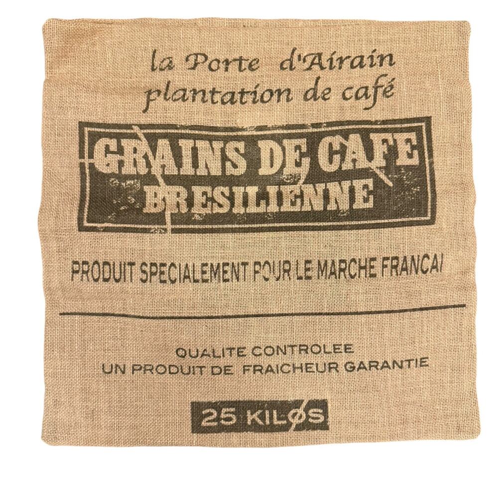 Surya 100% Jute Pillow Cover Throw Accent Beige Rustic Grain Bag 17" x17" Square